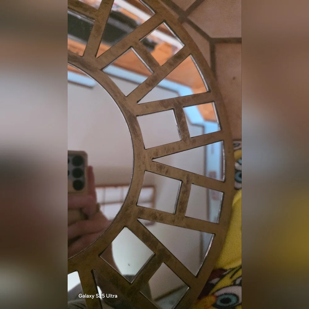 The Faces Of The Millennium 13×13×13 Wall Mirror. Gold.